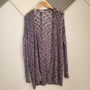 AEO | Gray lightweight open front knit cardigan XS